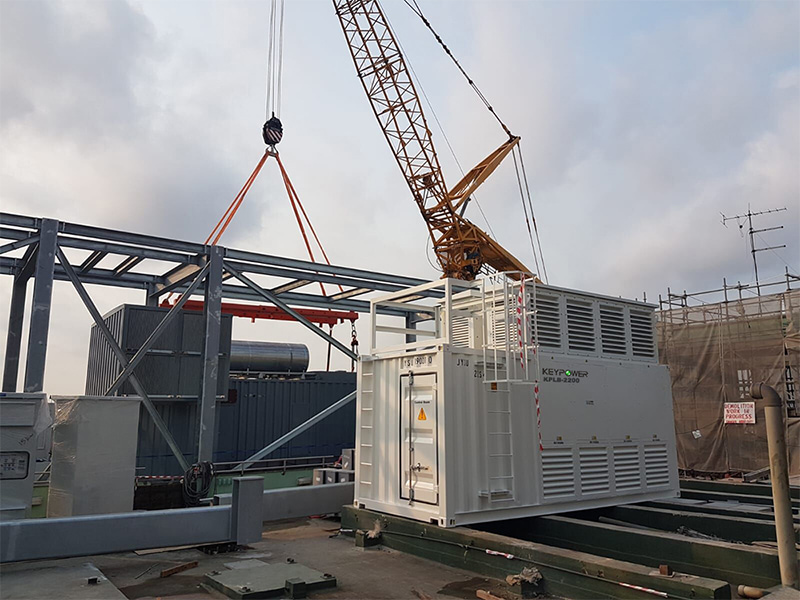 Banco de carga keypower de 2.200 kw está em uso em Cingapura